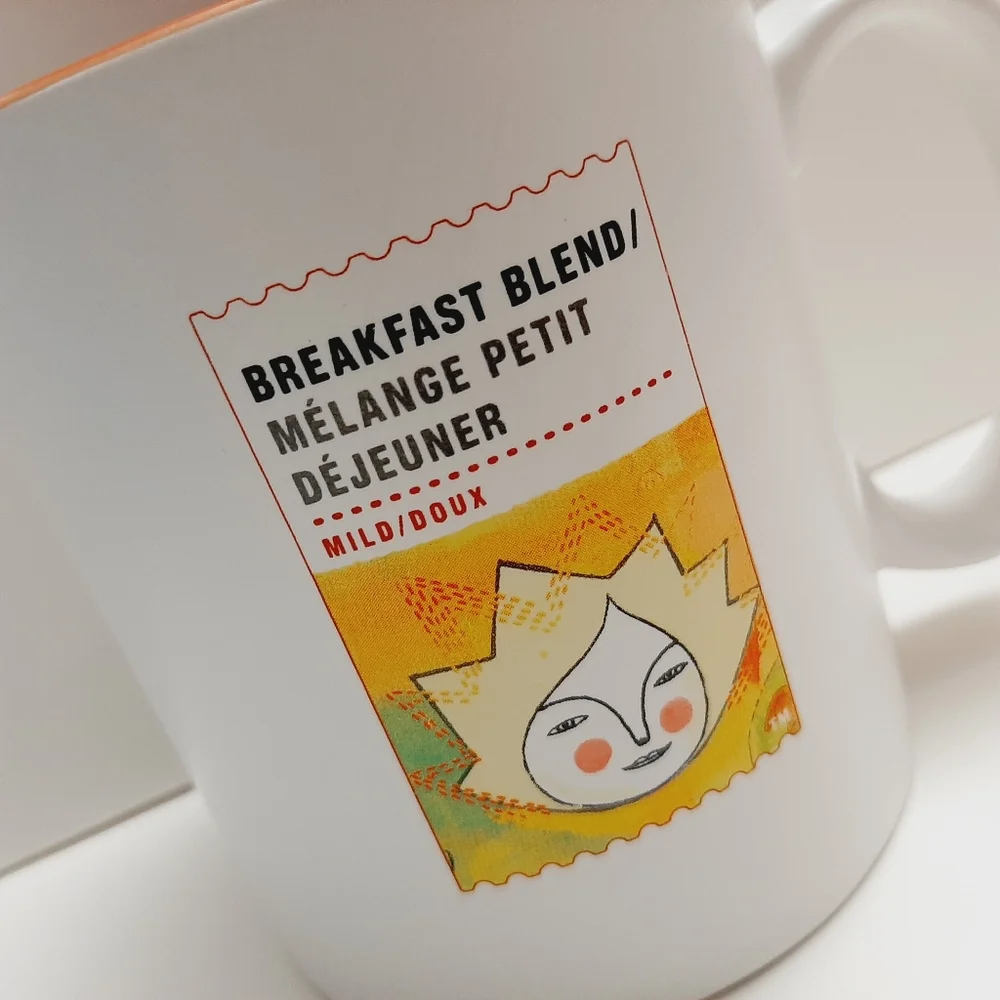 ๐ STARBUCKS Breakfast Blend 2010 White & Terracotta Orange Mug Coffee Cup - Picture 4 of 10